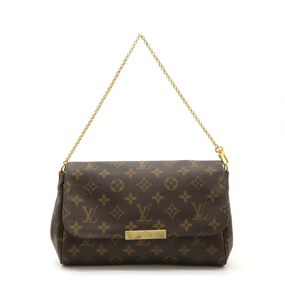 LOUIS VUITTON Monogram Favorite Clutch Bag Chain Strap
